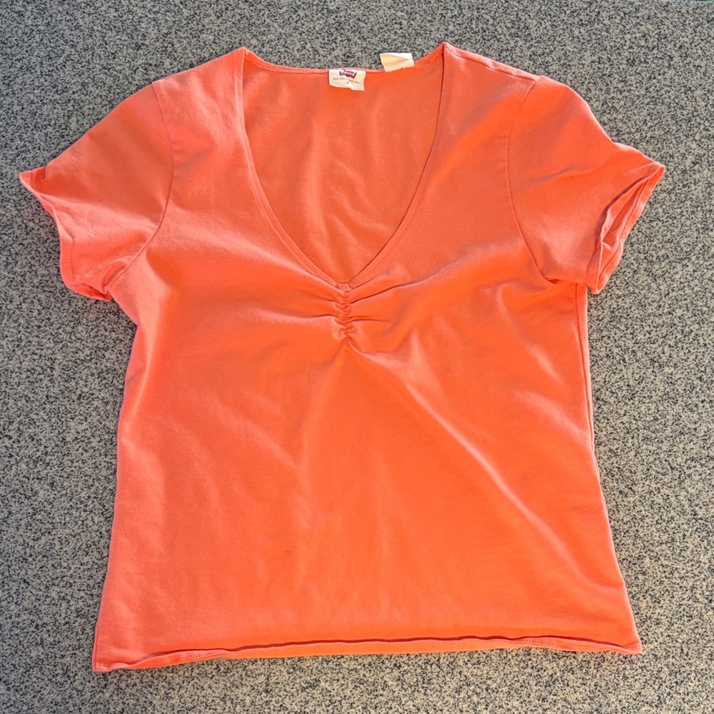 Women's Coral V-Neck Top